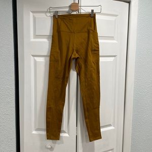Girlfriend collective compressive pocket leggings- Small, gold